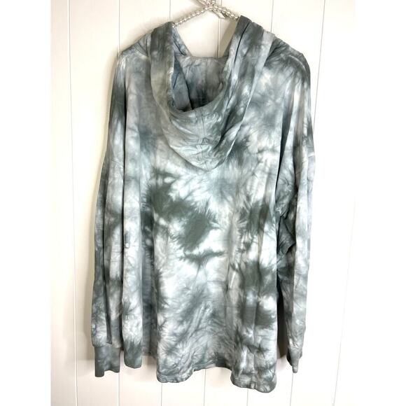Young Fabulous and Broke Blue Tie Dye Hoodie with Hi/Low Hem Oversized Size Med - Picture 7 of 8
